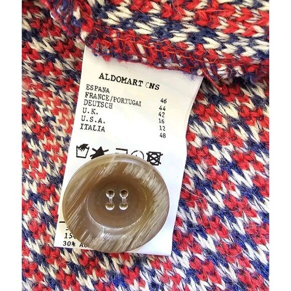 Anthropologie by Aldomartins SWEATER COAT Wool Alpaca Blend Size 12 Herringbone - Picture 5 of 11